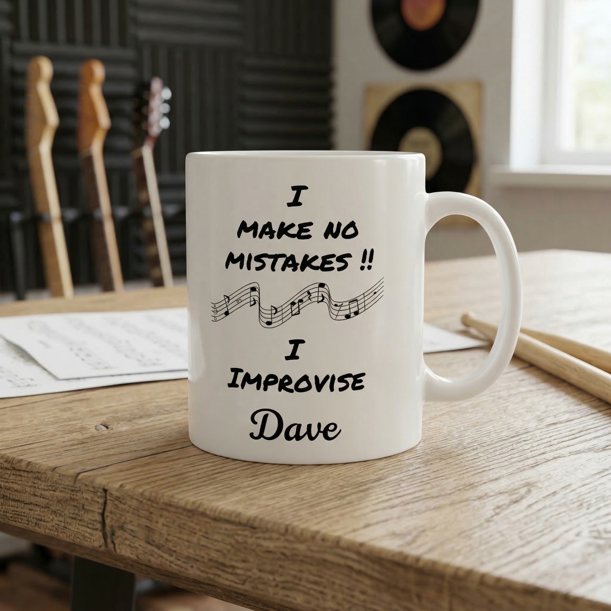Funny Music Teacher Quote Mug: Because Every “Mistake” Has Rhythm