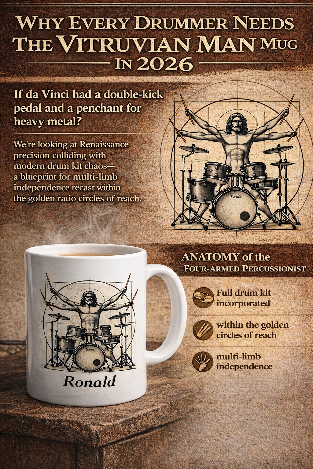 Why Every Drummer Needs The Vitruvian Man Mug In 2026